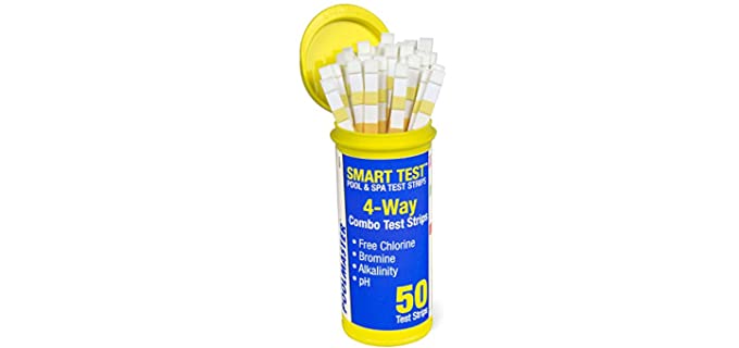 Poolmaster 22211 Smart Test 4-Way Swimming Pool and Spa Water Chemistry Test Strips, 50 count (Pack of 1)