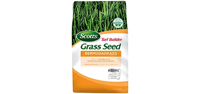 Scotts Turf Builder Grass Seed Bermudagrass, 10 lb. - Full Sun - Built to Stand up to Scorching Heat and Drought - Aggressively Spreads to Grow a Thick, Durable Lawn - Seeds up to 10,000 sq. ft.