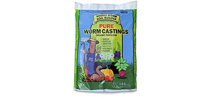 Unco Industries Wiggle Worm Soil Builder Earthworm Castings Organic Fertilizer, 15-Pound