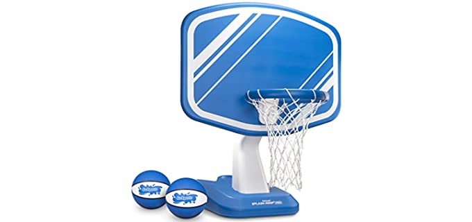 GoSports Splash Hoop Pro Pool Basketball Game, Includes Poolside Water Basketball Hoop, 2 Balls and Pump