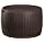 Keter Circa 37 Gallon Round Deck Box, Patio Table for Outdoor Cushion Storage, Brown