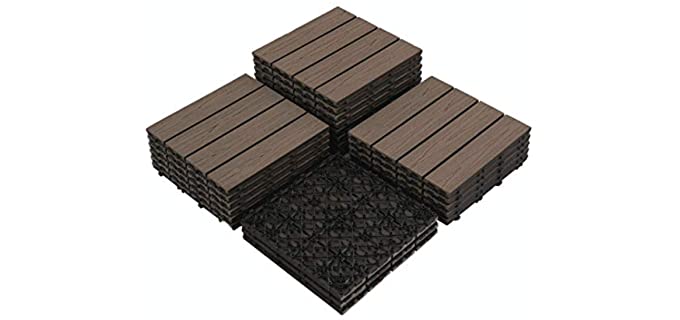 Pandahome 22 Piece - Wood DesignDeck Tiles