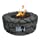 Peaktop HF09501AA Round 40,000 BTU Propane Gas Fire Pit Stone Look for Outdoor Patio Garden Backyard Decking with PVC Cover, Lava Rock, 28