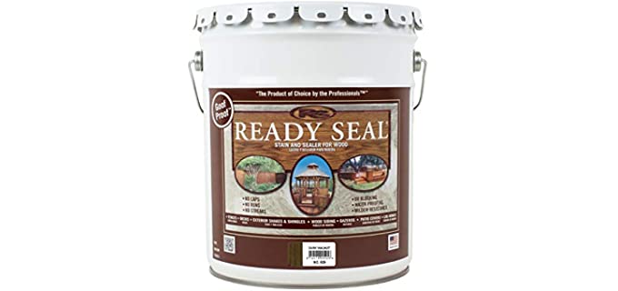 Ready Seal 525 Exterior Stain and Sealer for Wood, 5-Gallon, Dark Walnut