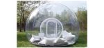 Inflatable Bubble Tent, Transparent Outdoor Single Tunnel Family Camping Backyard with 3 Sizes