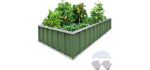 KING BIRD Extra-Thick 2-Ply Reinforced Card Frame Raised Garden Bed Galvanized Steel Metal Planter Kit Box Green 68