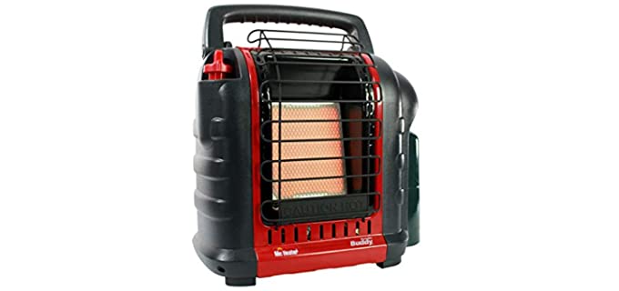 Mr. Heater F232000 MH9BX Buddy 4,000-9,000-BTU Indoor-Safe Portable Propane Radiant Heater, Red-Black