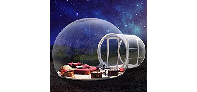 bubble New Stargaze Outdoor Single Tunnel Inflatable Camping Tent with Blower Outdoor Single Tunnel Inflatable Tent Family Camping Backyard Transparent (3 X 5M)