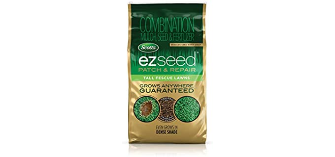 Scotts EZ Seed Patch & Repair Tall Fescue Lawns - 10 lb., Combination Mulch, Seed, and Fertilizer Mix with Tackifier, Repairs Bare Spots, Covers up to 225 sq. ft.