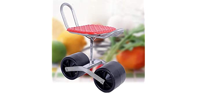 CRZJ Cart - Garden Stool and Cart with Wheels for Gardening