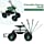 Giantex Rolling Gardening Stool Cart, 4-Wheel Garden Workseat with Storage Basket, Swivel Adjustable Seat, Steering Handle, Garden Utility Cart, Steel Frame (Green)