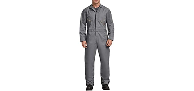 Dickies Men's Deluxe Long Sleeve Blended Coverall, Gray, 2X/Tall