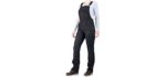 Dovetail Workwear Overalls for Women: Freshley Stretch Bib Overall, Black Denim, Size 12, 32