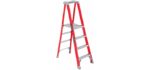 Louisville Ladder 12-Foot Fiberglass Pro Platform Ladder with Extended Rail, 300-Pound Capacity, Type IA, FXP1712