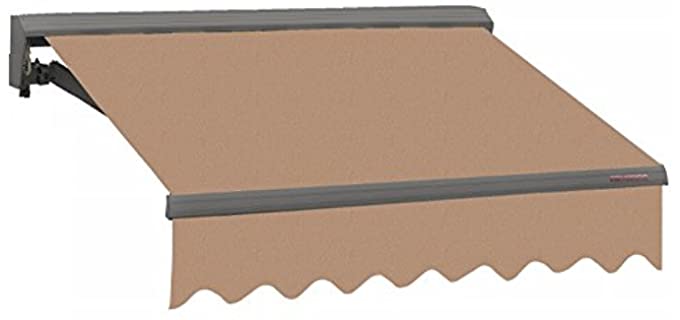 ADVANING EA1610-A208H Classic Series, Electric Retractable Patio Awning, 100% Acrylic Fade Resistant Fabric Motorized for Easy UV Sunshade at The Push of Button, 16' x 10', Canvas Umber
