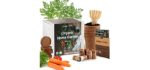 Indoor Vegetable Garden Starter Kit - Certified USDA Organic Non GMO - 5 Seed Types Cherry Tomato, Lettuce, Carrot, Radish, Green Bean - Potting Soil, Peat Pots - DIY Kitchen Grow Kit