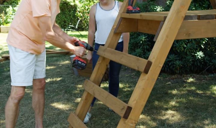 Assembling the wooden swing sets