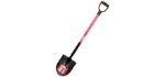 BULLY TOOLS 32510 14-Gauge Round Point Shovel with Fiberglass Handle (D-Grip)