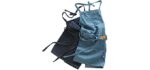 Cotton Denim Matching Apron for Kids and Adults, Children Age 4-7 9-12, Women, Crossback, for Painting Gardening Cooking Baking BBQ (light blue, kid S(age 4-7))