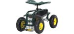 Garden Stool Cart Rolling Wagon Scooter 360 Degree Swivel Work Seat with Tool Storage Utility Basket