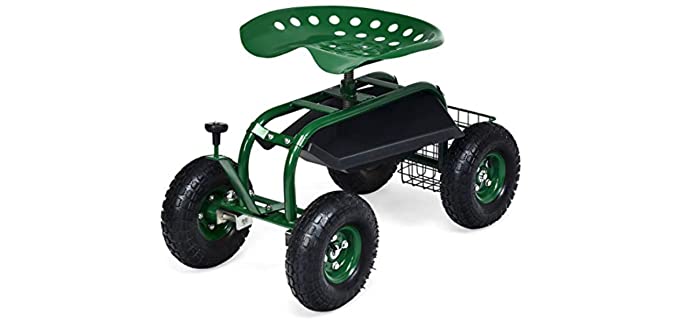 GoPlus Cart - Gardening Stool and Cart with Wheels