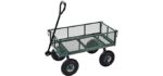 Juggernaut Carts - GW3418-GR Steel Utility Garden Wagon, 400 lb. Load Capacity, 21-3/4