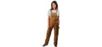 Liberty womens Washed Duck Bib Overalls, Brown Duck, XX-Large US