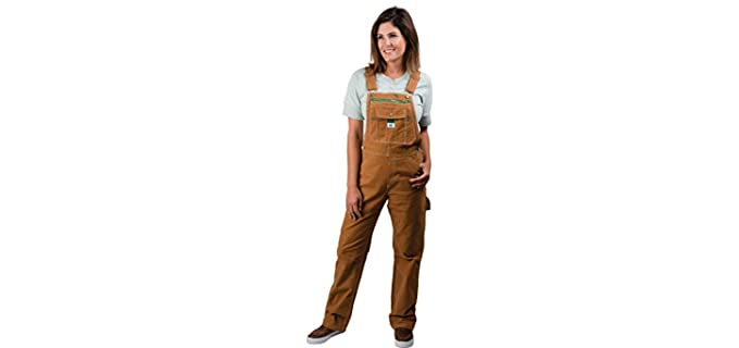 Liberty womens Washed Duck Bib Overalls, Brown Duck, XX-Large US