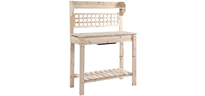 Outsunny Wooden - Greenhouse Potting Bench