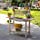 Outsunny 39'' Wooden Garden Potting Bench Work Table with Hidden Storage, Sliding Tabletop, Below Clapboard, Upper Shelf, Brown