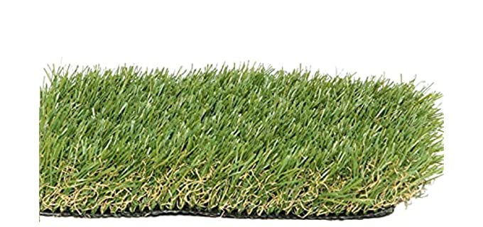 PZG Premium Artificial Grass Patch w/ Drainage Holes & Rubber Backing | 4-Tone Realistic Synthetic Grass Mat | 1.6-inch Blade Height | Lead-Free Fake Grass for Dogs or Outdoor Decor | Size: 40
