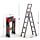 Telescoping Ladder A-Frame Aluminum Extension Ladder Lightweight Portable Multi-Purpose Folding Ladder with Detachable Tool Tray, 330 Pound Load Capacity