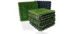 XLX TURF Artificial Grass Tiles Interlocking Turf Deck Set 9 Pack - 12