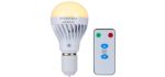 LED Magic Bulb,BSOD 7W Warm White Emergency Light with Remote Controller and Rechargeable Built-in Battery E26 Lamp for Home Indoor Power Outages Lighting (Warm White)