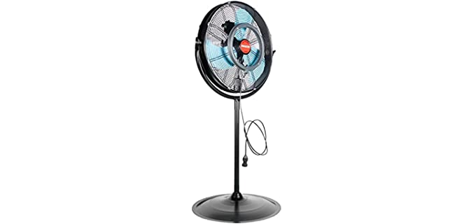OEMTOOLS 23978 20” Tilting Pedestal Misting Fan, Fan Misters for Cooling Outdoor Spaces, Misting Fans for Outside Patio, Water Resistant, Black