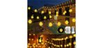 SETIFUNI Battery Operated String Lights,Christmas Lights 50 LED Globe String Lights Set for Christmas Tree Wedding Indoor Outdoor Wreath Party Garden Decoration, 24.6ft Waterproof, Warm White