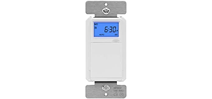 TOPGREENER Digital Astronomic Timer Switch, 7-Day Programmable Sunrise Sunset, Single Pole or 3-Way, Neutral Wire Required, 120VAC, UL Listed, TGT01-H, White