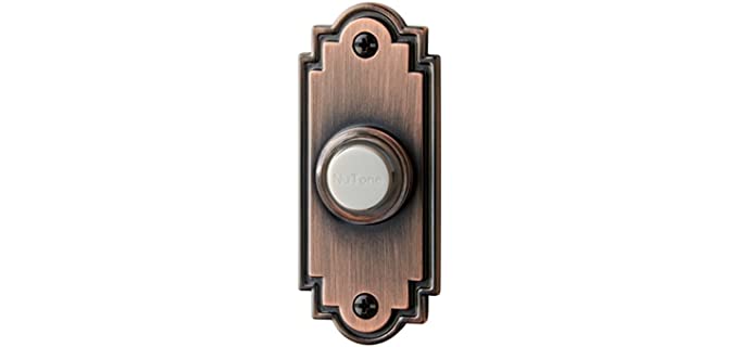 Broan-NuTone PB15LBR Wired Lighted Door Chime Push Button, Oil-Rubbed Bronze