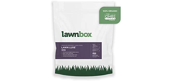 Lawnbox Lawn Luxe 7-0-7 100% Organic Summer Grass Fertilizer 14 lb Bag Covers 2,500 sq ft