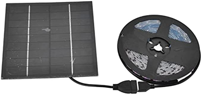 Plant Grow Light Strips, 5W Solar Powered LED Plant Growing Lamp with 5.71 x 5.71 x 0.79in Solar Panel Fast Heat Dissipation, Plant Light for Outdoor Indoor Garden Greenhouse Potted(3m)