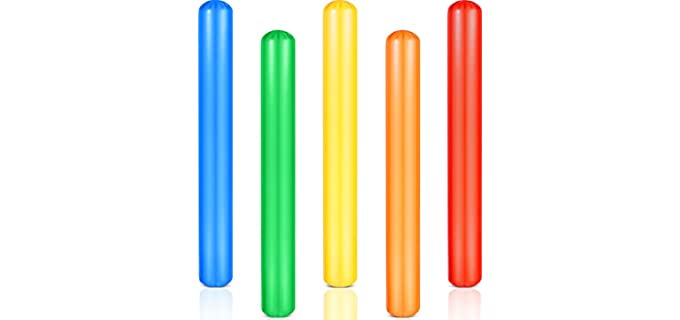 Pool Inflatable Sticks 41.3 Inch Pool Noodles PVC Swimming Noodles Colorful Inflatable Pool Noodle Adults Float Water Noodles Outdoor Water Games Toy for Beaches Swimming Pool Party Decor (5 Pieces)