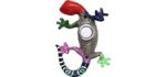Waterwood Hand Painted Gecko Doorbell - Wired & Illuminated Push Button Cast in Durable Polyresin