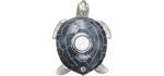 Waterwood Blue Nickel Plated Turtle Doorbell - Wired & Illuminated Push Button Cast in Durable Polyresin