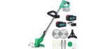 Weed Eater Weed Wacker Cordless Brush Cutter with 4Type Blades,Electric Battery Brush Cutter Battery Powered with 2Pcs 36TV4Ah Battery,Stringless String Trimmer for Lawn,Yard,Garden,Lightweight