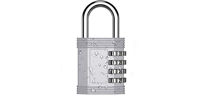 ZHEGE Locker Lock, 4 Digit Combination Padlock, Re-settable Combo Lock for Gym, School and Employee (Sliver)