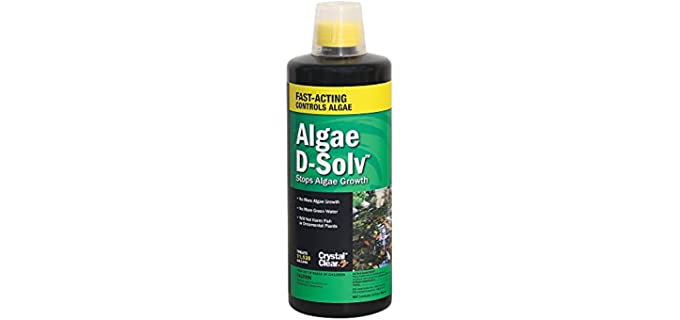 CrystalClear Algae D-Solv Pond Algae Control Treatment, for Clearer Pond Water, EPA Registered Algaecide Treatment, Safe for Use in Ponds Containing Fish and Plants, Treats 11,520 Gallons, 32 Ounces
