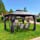 HAPPATIO 10' X 12' Outdoor Patio Gazebo, Outdoor Canopy Gazebo for Garden,Yard,Patio with Ventilation Double Roof with Mosquito Netting,Gray