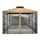 SUNA OUTDOOR 10x10 Ft Patio Gazebo Steel Frame Two-Tiered Top Canopy, X Shape Decor Gazebo with Adjustable Netting for Garden Backyard, Tan