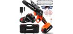 Mini Chainsaw Cordless 6 Inch for Garden & Yard,Electric Super Saw with 2 Rechargeable Battery Powered Chainsaws,Small Hand Held Chain Saw for Tree Branch Limbs Trimming Wood Cutter